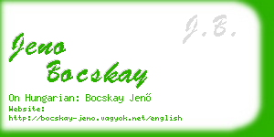 jeno bocskay business card